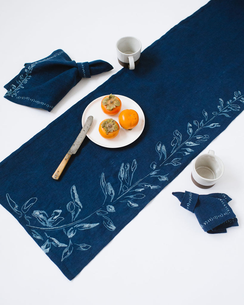 The Botanical Table: Indigo Series Table Linens