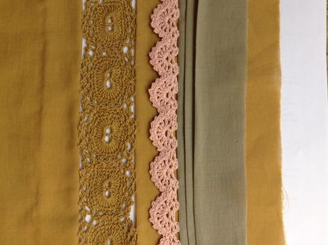 Hand Crocheted edgings on Organic Cotton Voile