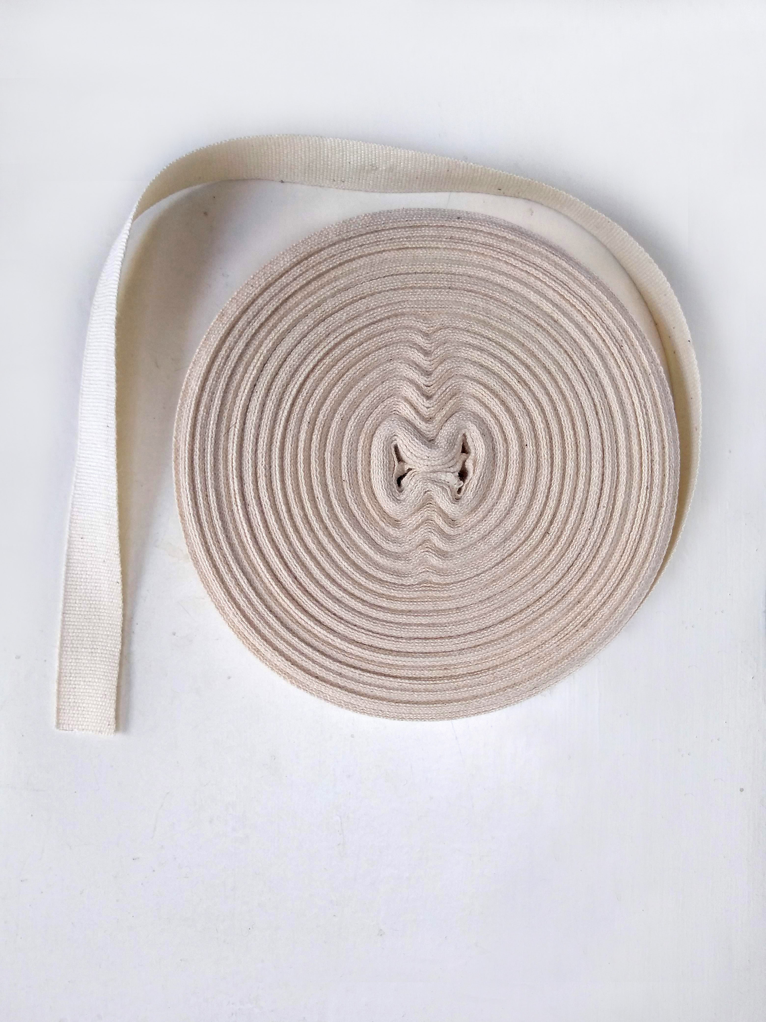 15mm Undyed Organic Cotton Ribbon