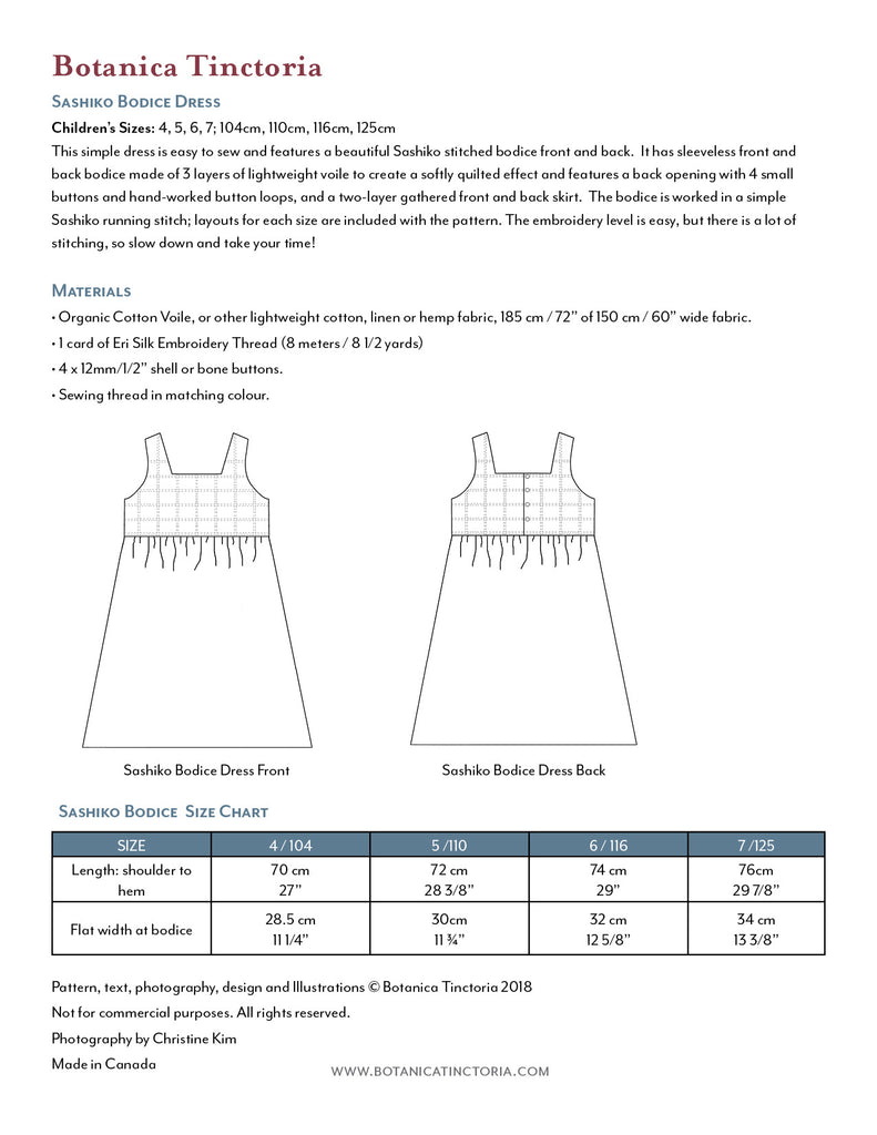 Sashiko Bodice Dress Sewing Pattern