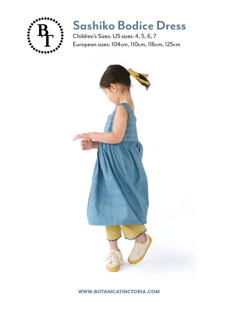 Sashiko Bodice Dress Sewing Pattern