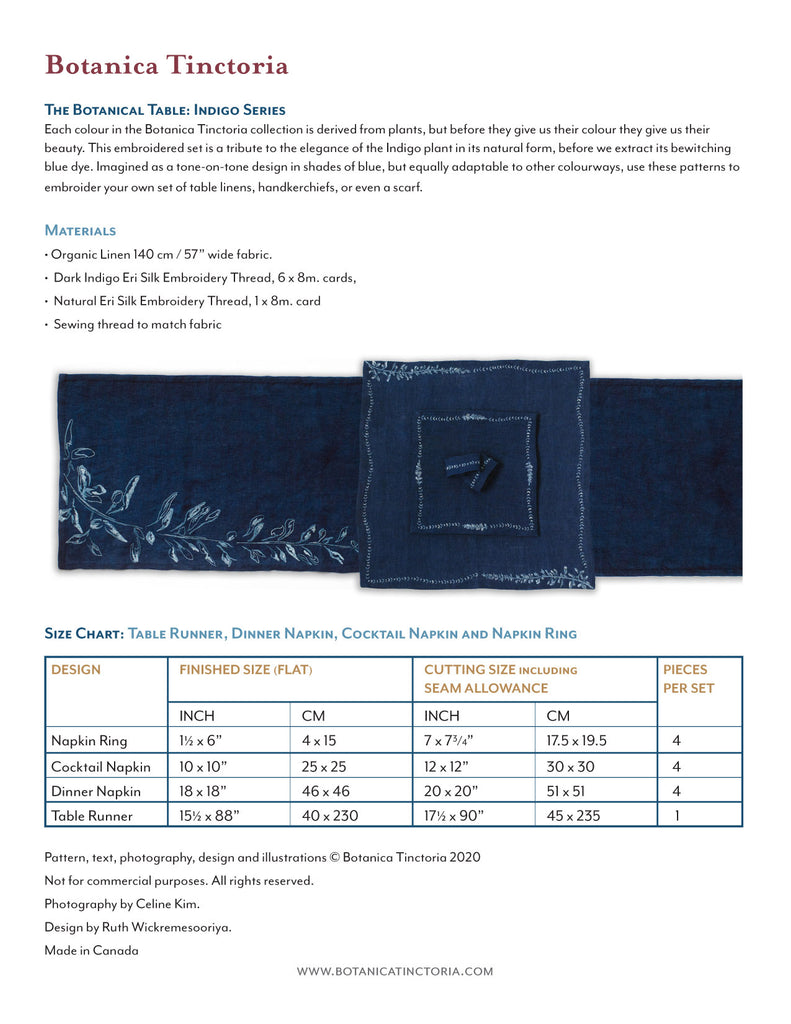 The Botanical Table: Indigo Series Table Linens