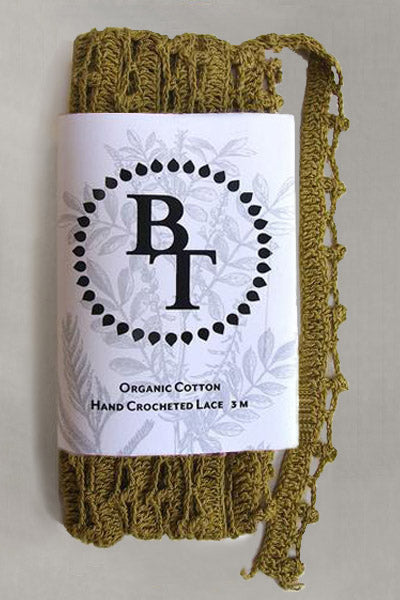 Hand Crocheted Organic Cotton Lace #15: 1.5 cm wide
