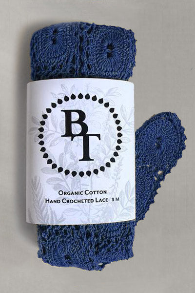 Hand Crocheted Organic Cotton Lace #23: 5cm wide