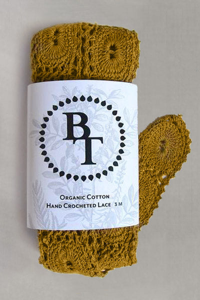 Hand Crocheted Organic Cotton Lace #23: 5cm wide